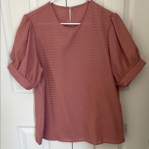Women's Pink Puff Sleeve Top